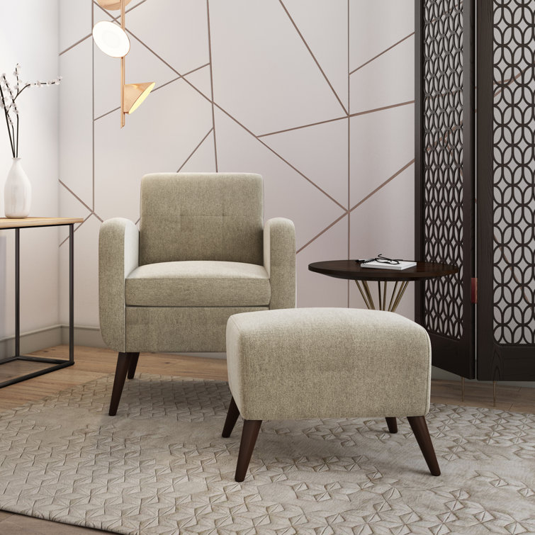 Wade Logan® Wesson 28'' Wide Tufted Armchair and Ottoman & Reviews